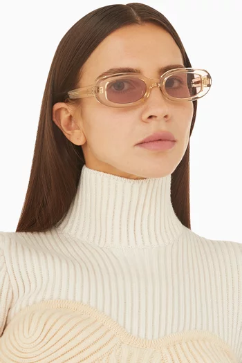 نظارة شمسية باسيت بتصميم دائري بإطار أسيتات