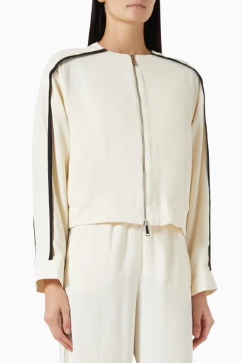 Libage Bomber Jacket in Satin Crepe