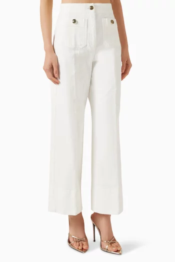 بنطال فيلان بخصر مرتفع دينم