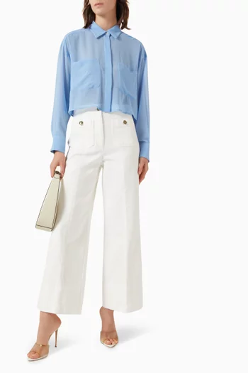 قميص نوتشر قصير كريب جورجيت