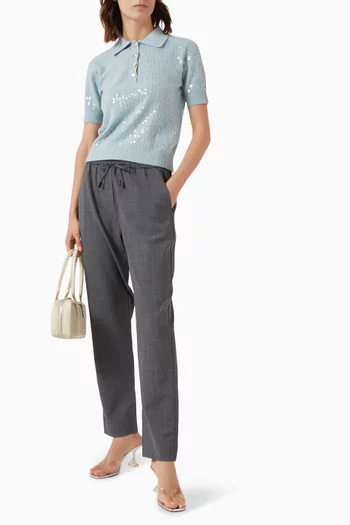 بنطال برونو بقصة تضيق باتجاه الحافة مزيج صوف بكر