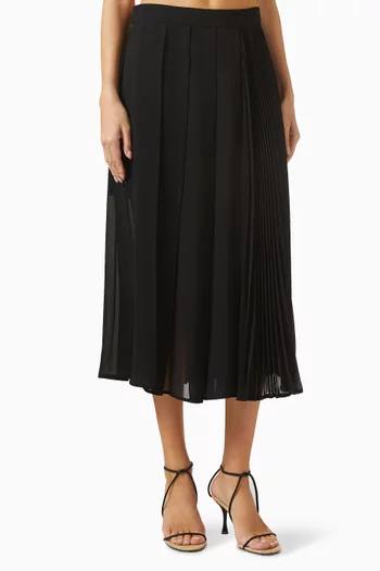 تنورة متوسطة الطول بطيّات جورجيت