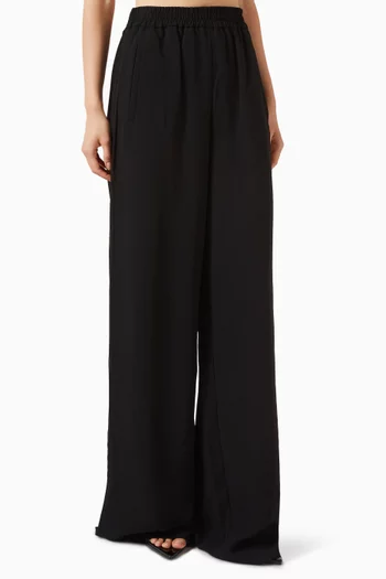 Stilla Wide-leg Pants in Crepe Satin