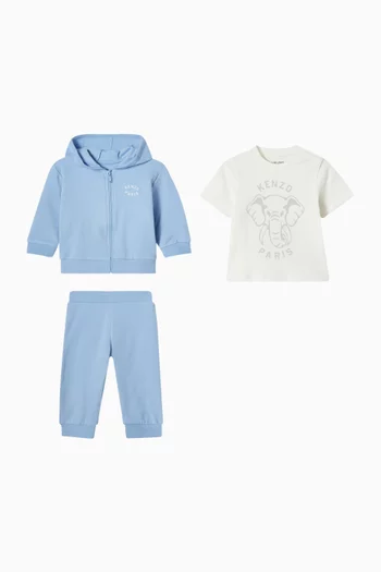 Logo Elephant 3-piece Set in Cotton