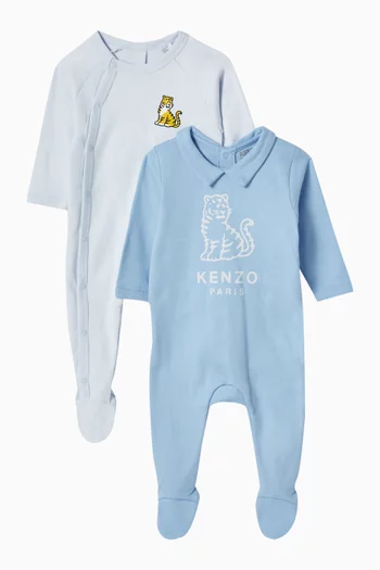 Boke Flower Pyjama Onesie in Cotton, Set of 2