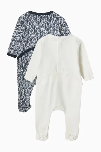 Pyjama Onesie in Cotton, Set of 2