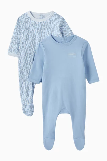 Pyjama Onesie in Cotton, Set of 2