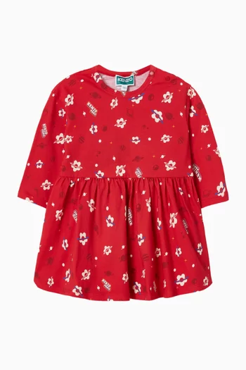Floral-print Dress in Cotton