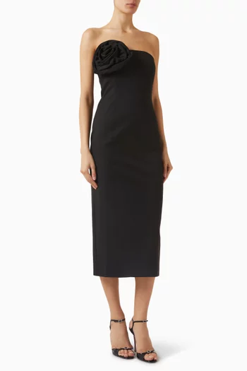 Domez Rose-applique Dress