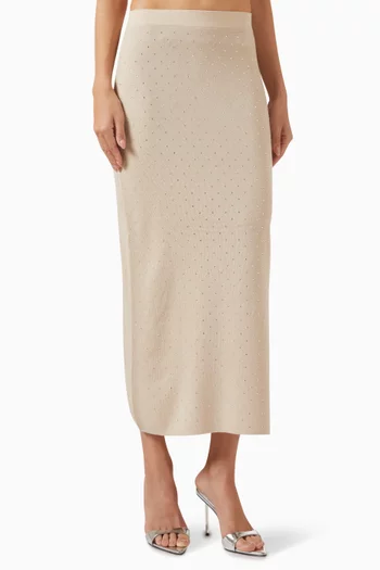 Slim Midi Skirt in Wool