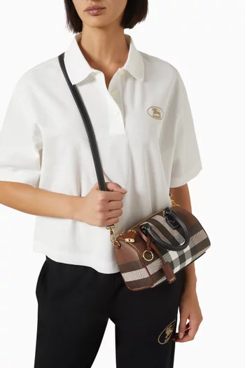 Mini Bowling Bag in Check Canvas