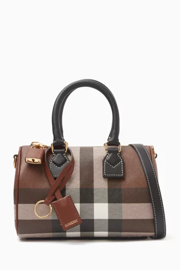 Mini Bowling Bag in Check Canvas