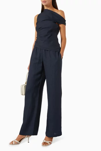 بلوزة إليس بقصة غير متماثلة كتان