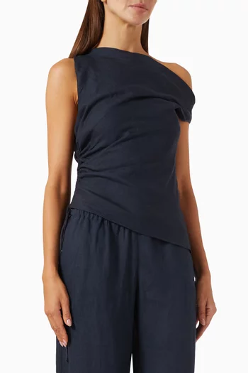 بلوزة إليس بقصة غير متماثلة كتان