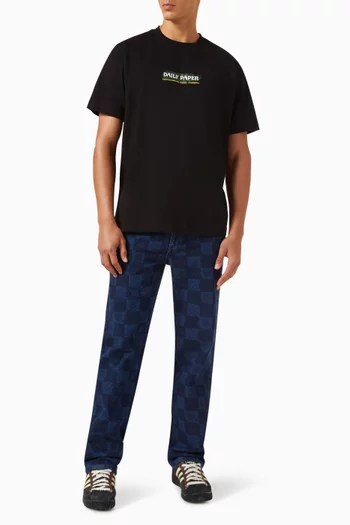 تي شيرت بطبعة ملصق قطن