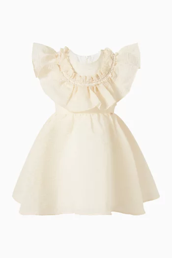 Ruffled-collar Flared Dress