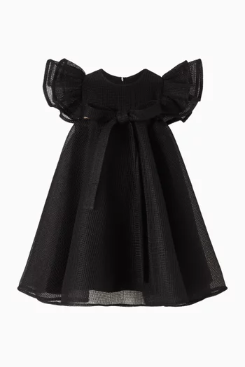 Ruffled-sleeves A-line Dress