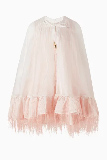 Ruffle Cape A-line Flared Dress