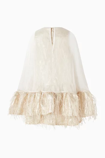 Ruffle Cape A-line Flared Dress