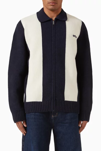 كارديغان مخطط قماش منسوج