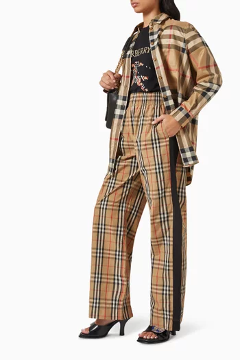 Check-print Pants in Cotton