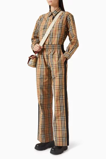 Check-print Pants in Cotton