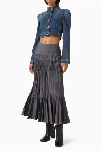 High-neck Jacket in Denim