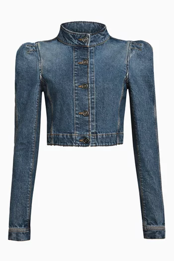 High-neck Jacket in Denim