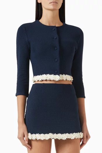 Harlan Floral-detail Crop Jacket