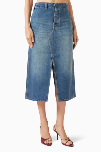 Asymmetric Utility Skirt in Denim