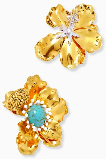 Roi de Soleil Earrings in 24kt Gold-plated Aluminium