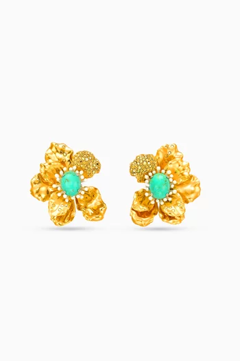Roi de Soleil Earrings in 24kt Gold-plated Aluminium