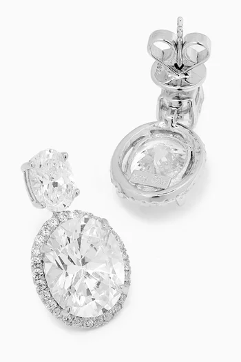 Celestial Halo Earrings in 18kt White Gold & Rhodium Vermeil