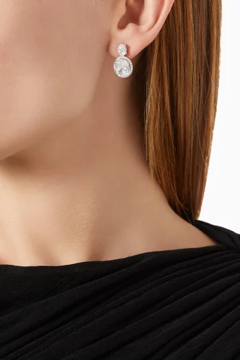 Celestial Halo Earrings in 18kt White Gold & Rhodium Vermeil