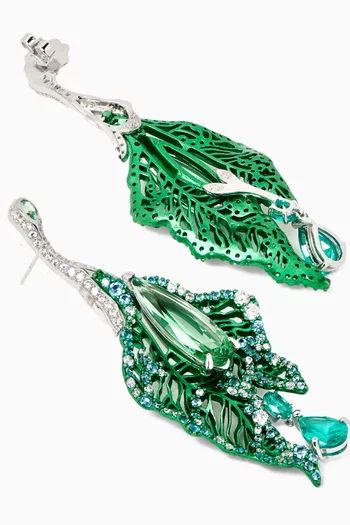 Atlantis Earrings in 18kt White Gold & Rhodium Vermeil