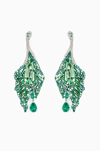 Atlantis Earrings in 18kt White Gold & Rhodium Vermeil