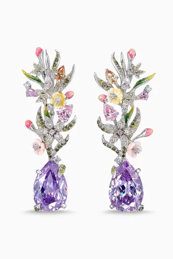 Posie Earrings in 18kt White Gold & Rhodium Vermeil