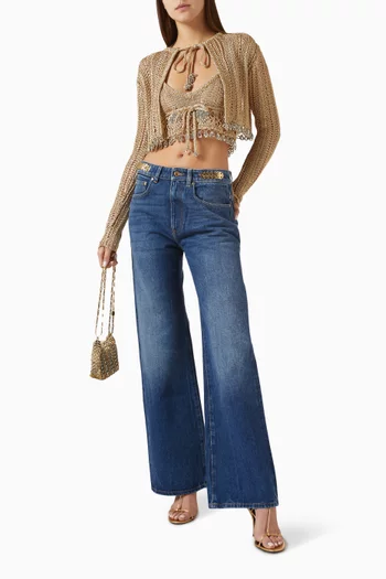 Beaded Crop Top in Crochet