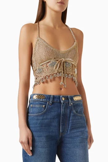 Beaded Crop Top in Crochet