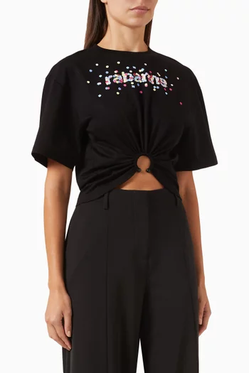 Appliqué-logo Crop T-shirt