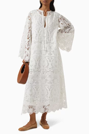 Eyelet Moza Kaftan in Cotton