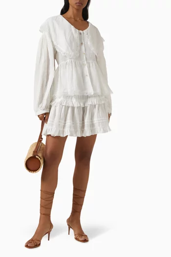 Eyelet Mini Skirt in Cotton