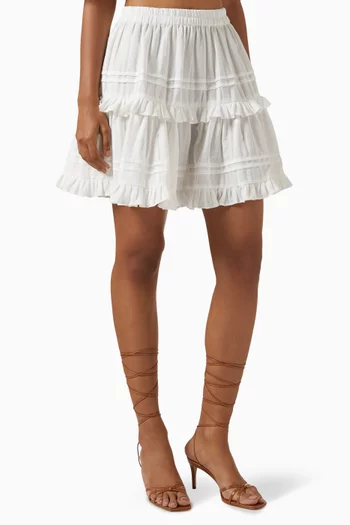 Eyelet Mini Skirt in Cotton