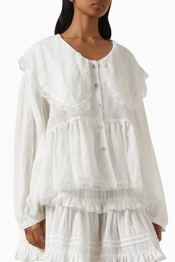 Lace Top in Linen