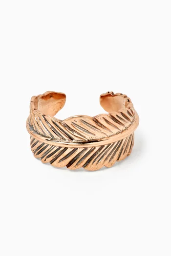 Raven Feather Single Ear Cuff in 14kt Rose Gold
