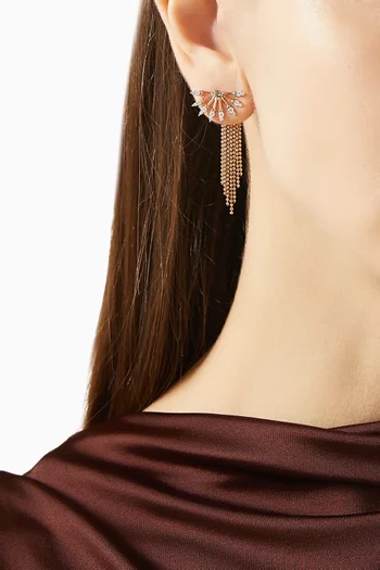 Curvature Diamond Single Stud Earring in 18kt Rose Gold