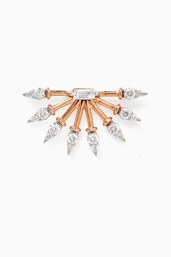 Curvature Diamond Single Stud Earring in 18kt Rose Gold