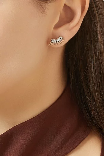 Wing Arc Diamond Single Stud Earring in 14kt Rose Gold