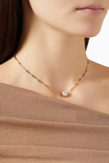 Ginger Resin Necklace in 9kt Gold