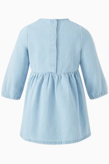 Floral Dress in Cotton Denim